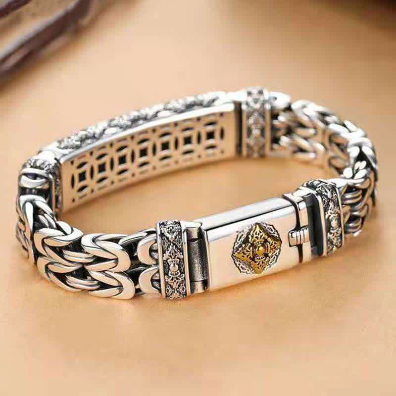 Bracelet d'équilibre en cuivre avec motif Vajra Dorje tressé torsadé
