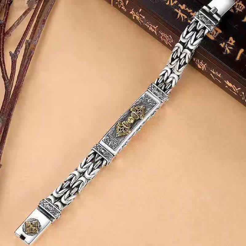 Bracelet d'équilibre en cuivre avec motif Vajra Dorje tressé torsadé