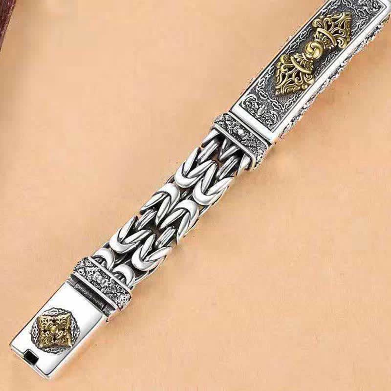 Bracelet d'équilibre en cuivre avec motif Vajra Dorje tressé torsadé