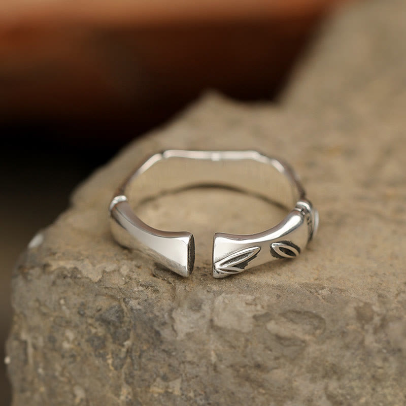 Bague spirituelle en cuivre et bambou pour la chance et la richesse