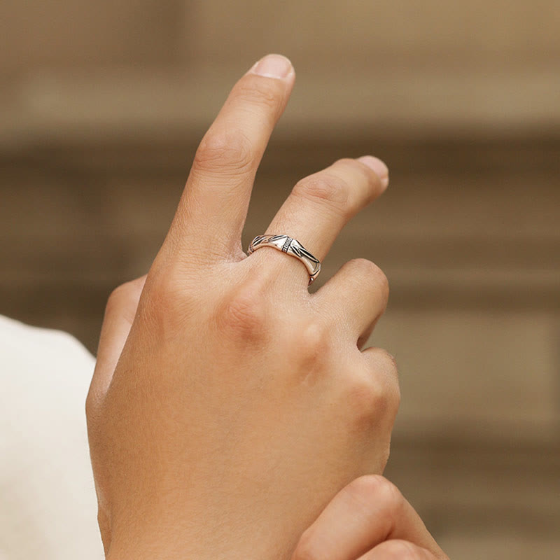Bague spirituelle en cuivre et bambou pour la chance et la richesse