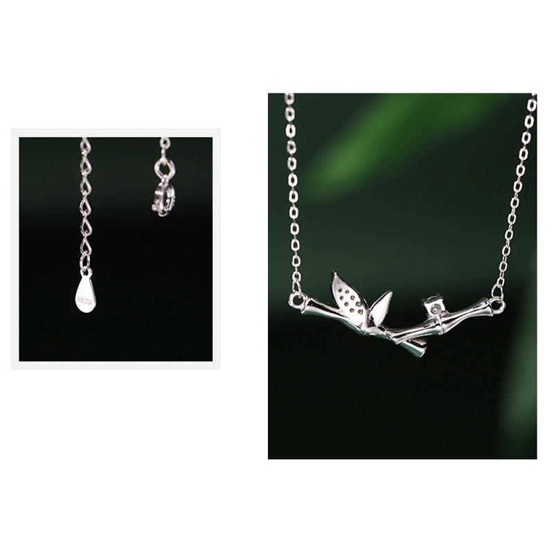 Collier spirituel en feuille de bambou en cuivre pour la richesse et la croissance