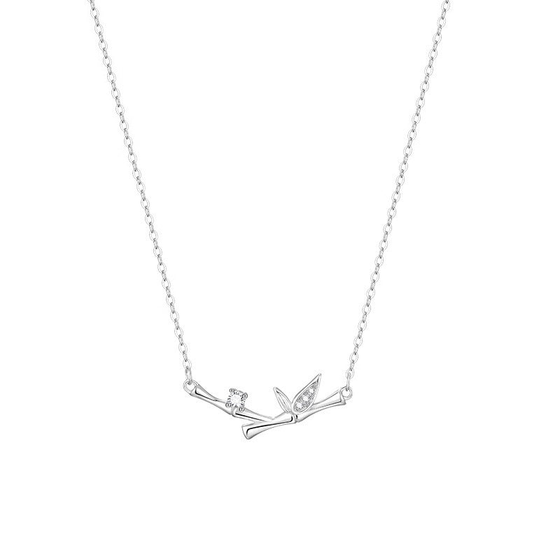Collier spirituel en feuille de bambou en cuivre pour la richesse et la croissance