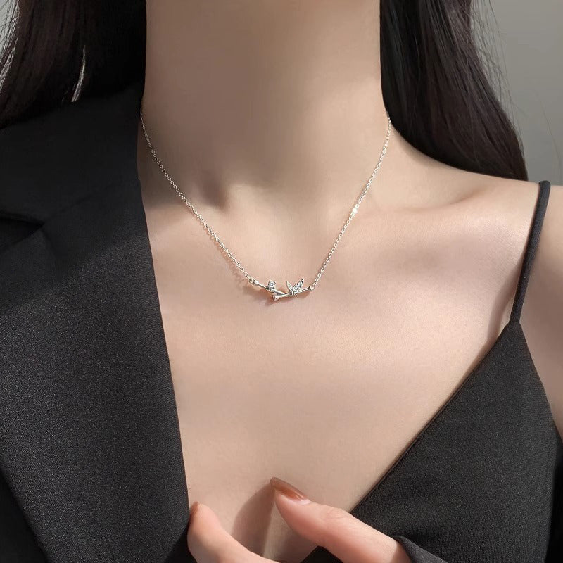 Collier spirituel en feuille de bambou en cuivre pour la richesse et la croissance