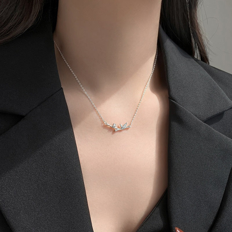 Collier spirituel en feuille de bambou en cuivre pour la richesse et la croissance