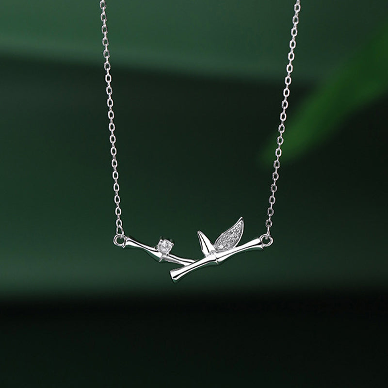 Collier spirituel en feuille de bambou en cuivre pour la richesse et la croissance