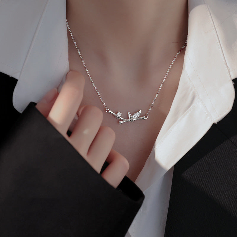 Collier spirituel en feuille de bambou en cuivre pour la richesse et la croissance