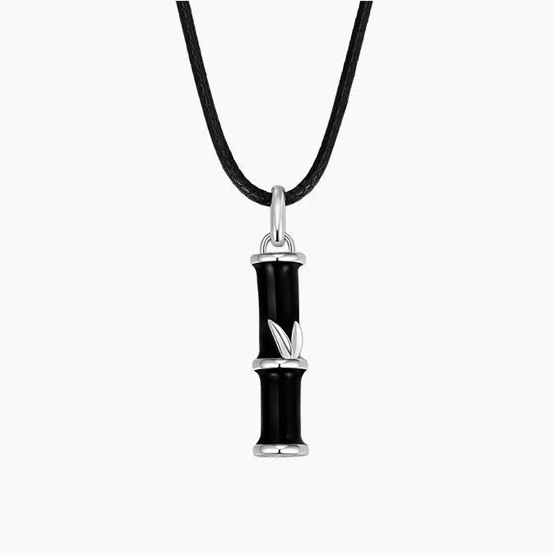 Collier porte-bonheur en cuivre et bambou pour couple, pendentif de 45 cm