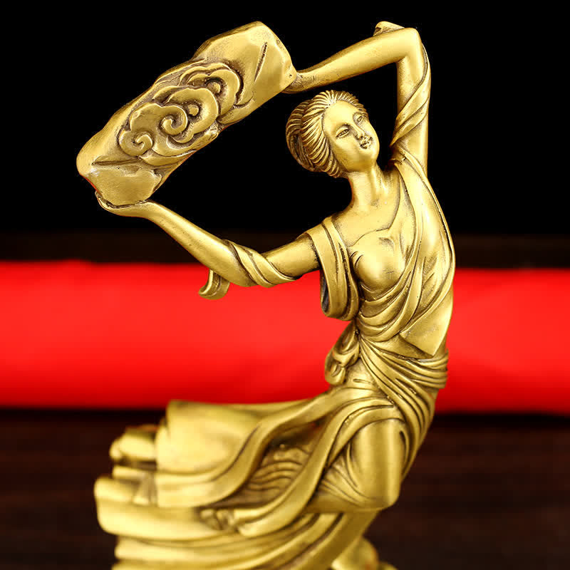 Statue de protection du Bodhisattva Nuwa en cuivre 11x8x27cm