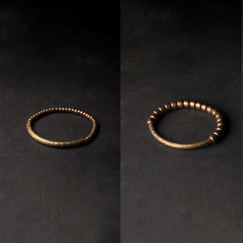 Bracelet spirituel porte-bonheur et richesse en perles de cuivre et laiton