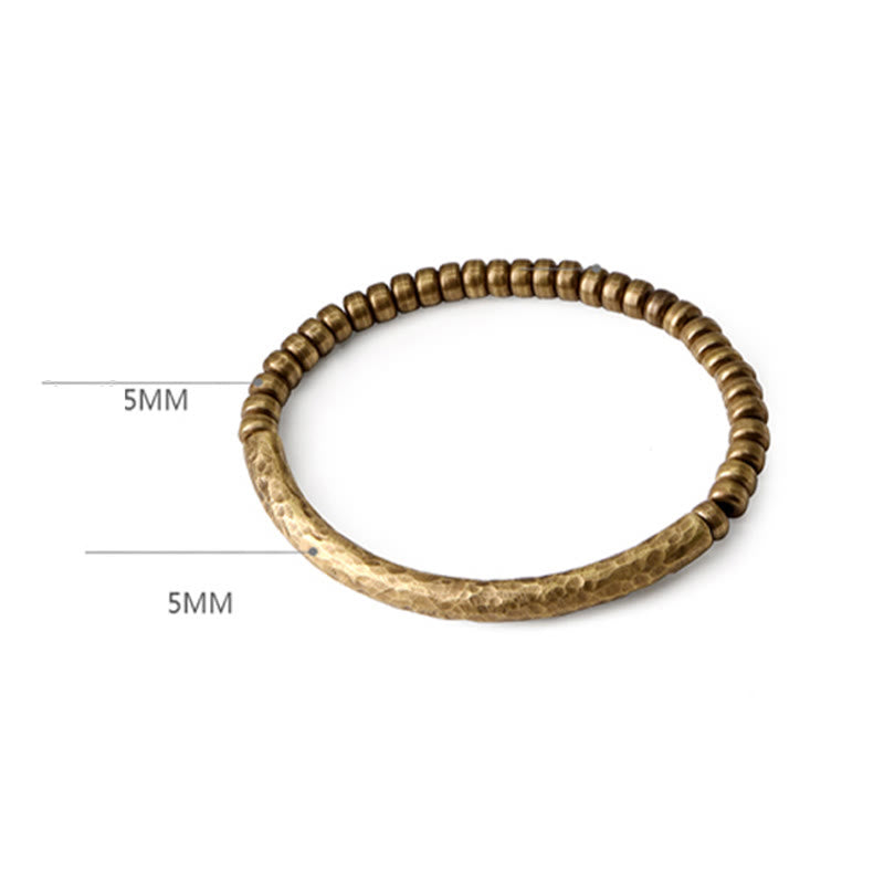 Bracelet spirituel porte-bonheur et richesse en perles de cuivre et laiton
