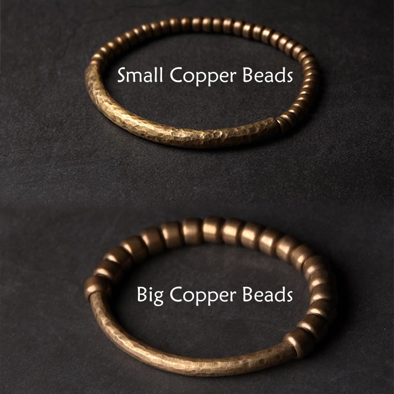 Bracelet spirituel porte-bonheur et richesse en perles de cuivre et laiton
