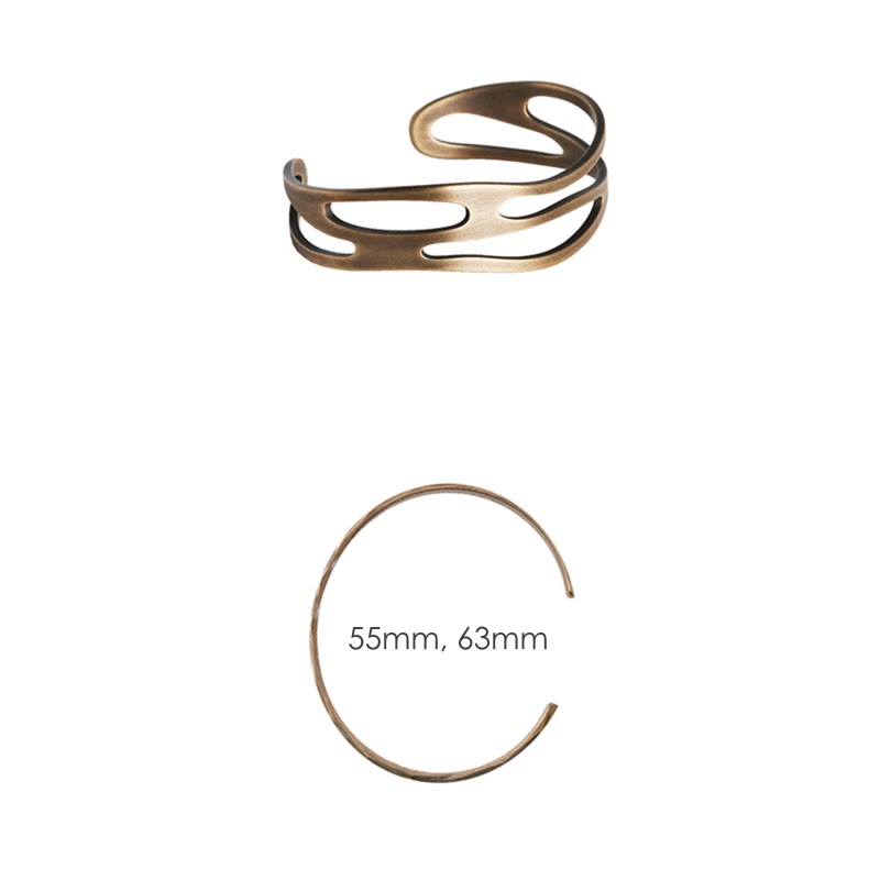 Bracelet manchette réglable unisexe en cuivre et laiton pour la richesse spirituelle
