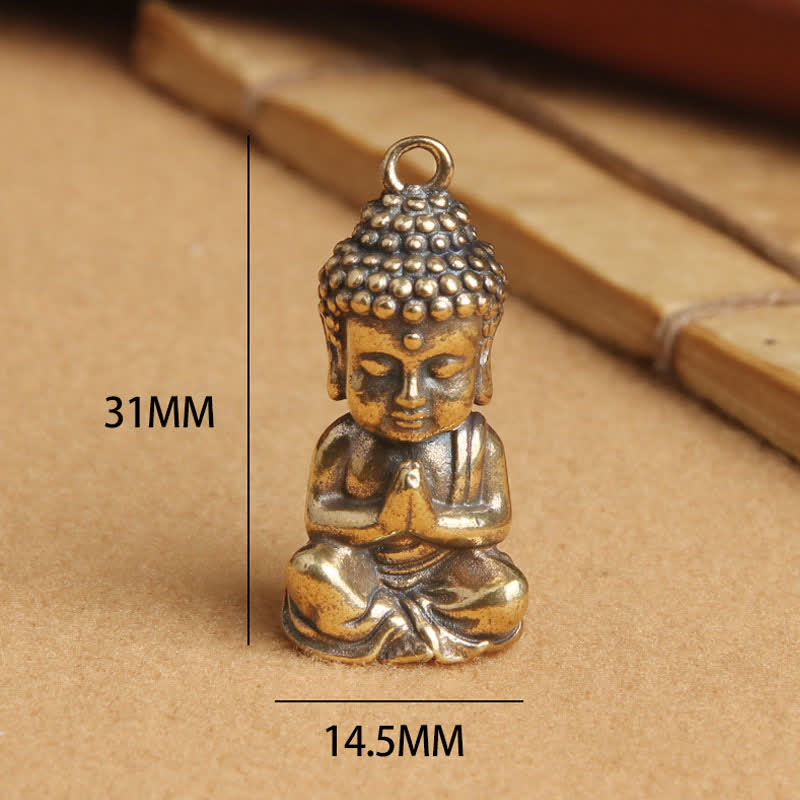 Porte-clés pendentif Bouddha de compassion en cuivre pour la pleine conscience