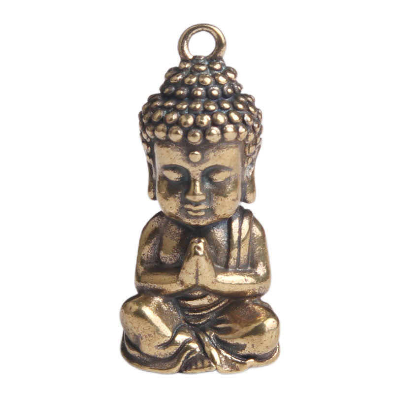 Porte-clés pendentif Bouddha de compassion en cuivre pour la pleine conscience