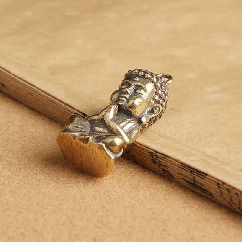 Porte-clés pendentif Bouddha de compassion en cuivre pour la pleine conscience