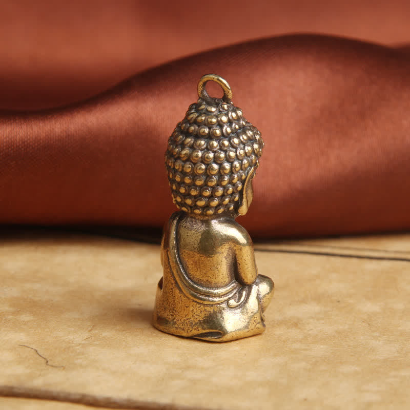 Porte-clés pendentif Bouddha de compassion en cuivre pour la pleine conscience