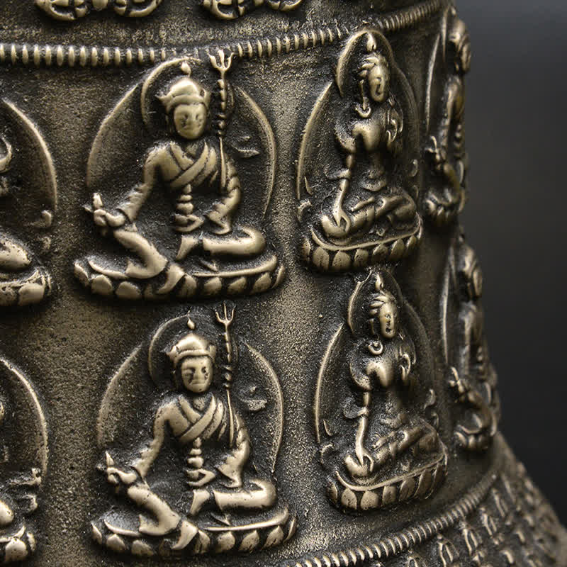 Carillon à vent en cuivre Bouddha Dragon Cloche 15,5 x 20,5 cm Décor Zen
