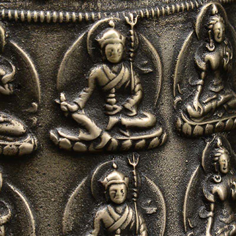 Carillon à vent en cuivre Bouddha Dragon Cloche 15,5 x 20,5 cm Décor Zen