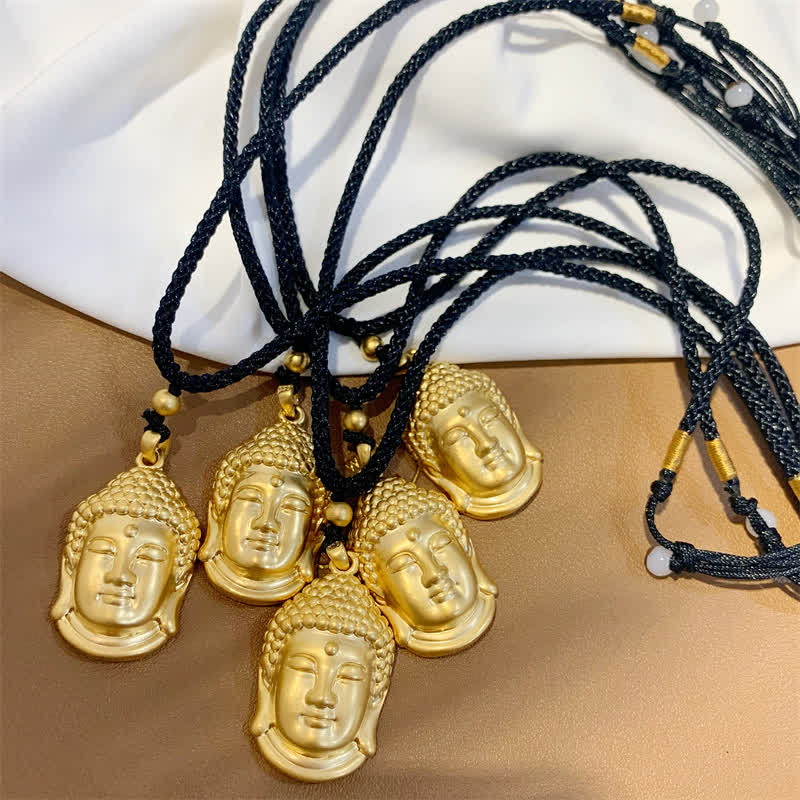 Collier Bouddha en cuivre 45 cm | Pendentif Richesse et Sérénité