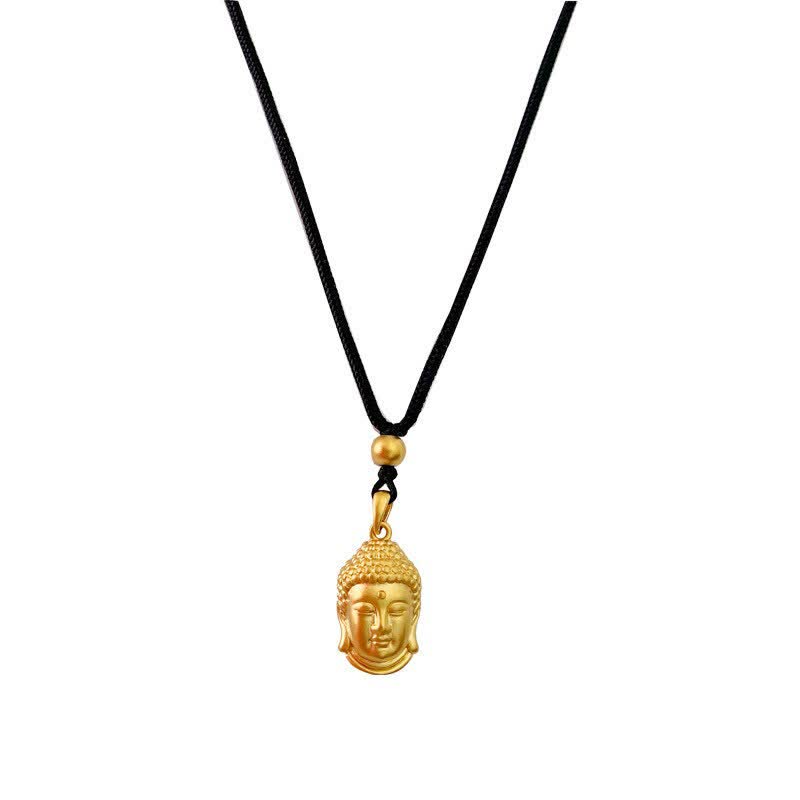 Collier Bouddha en cuivre 45 cm | Pendentif Richesse et Sérénité