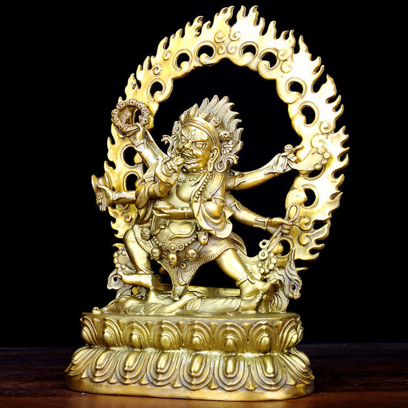 Statue de Bouddha en cuivre Mahakala Bodhisattva Figurine de compassion