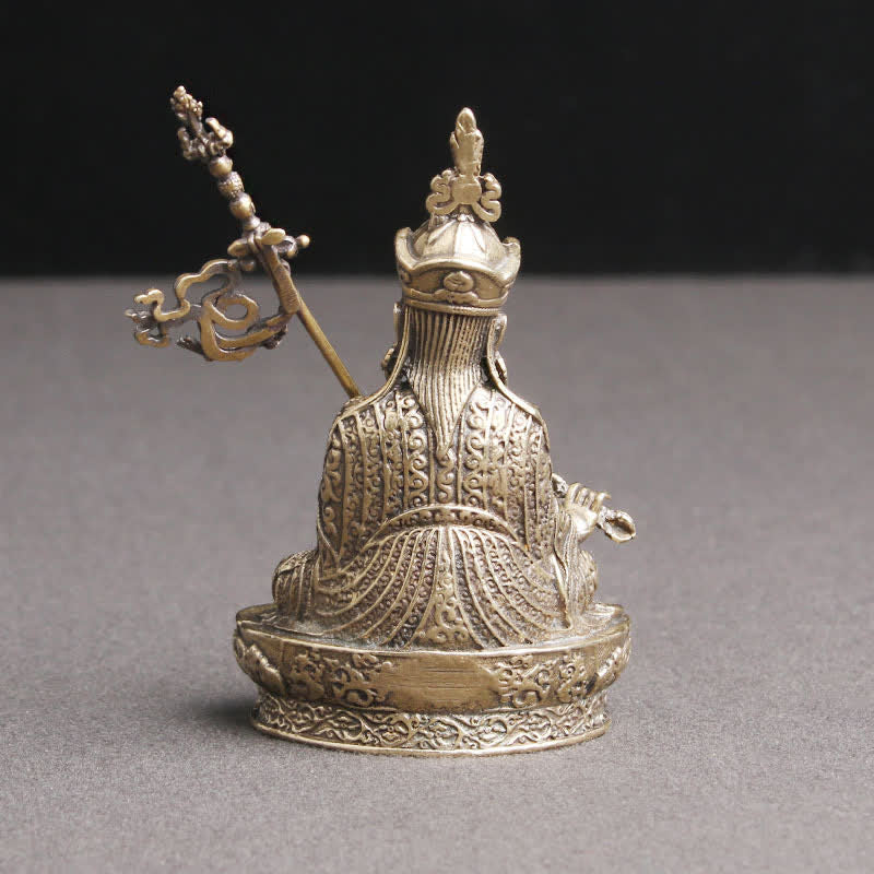 Statue de Bouddha en cuivre Padmasambhava Sérénité Figure 41x66mm