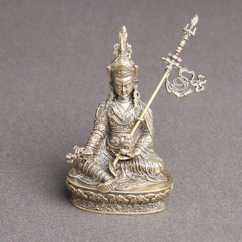 Statue de Bouddha en cuivre Padmasambhava Sérénité Figure 41x66mm