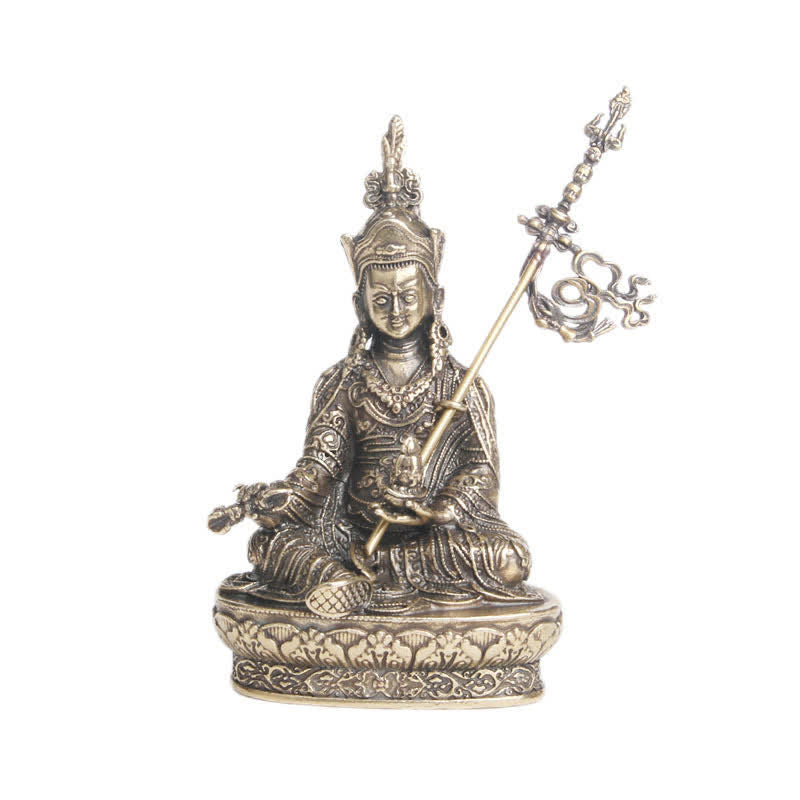 Statue de Bouddha en cuivre Padmasambhava Sérénité Figure 41x66mm