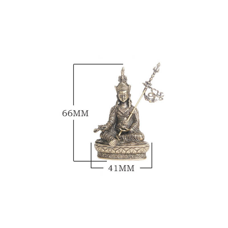 Statue de Bouddha en cuivre Padmasambhava Sérénité Figure 41x66mm