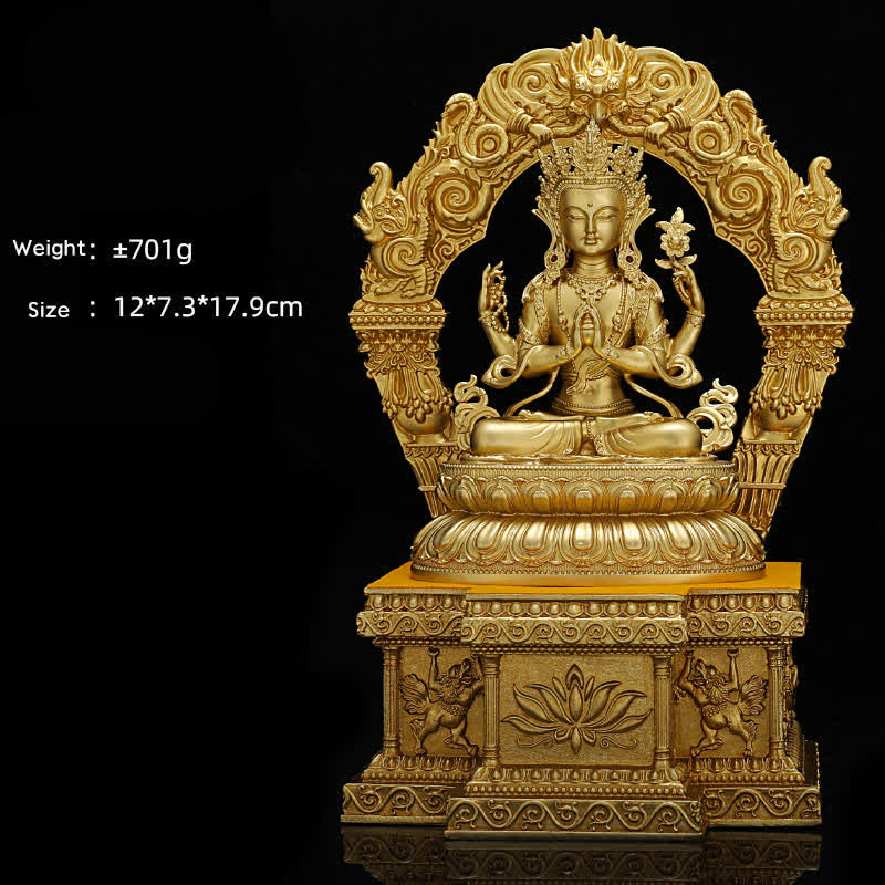 Statue de Bouddha en cuivre | Figurine de Bouddha de médecine Shakyamuni Amitabha