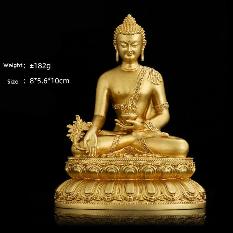 Statue de Bouddha en cuivre | Figurine de Bouddha de médecine Shakyamuni Amitabha