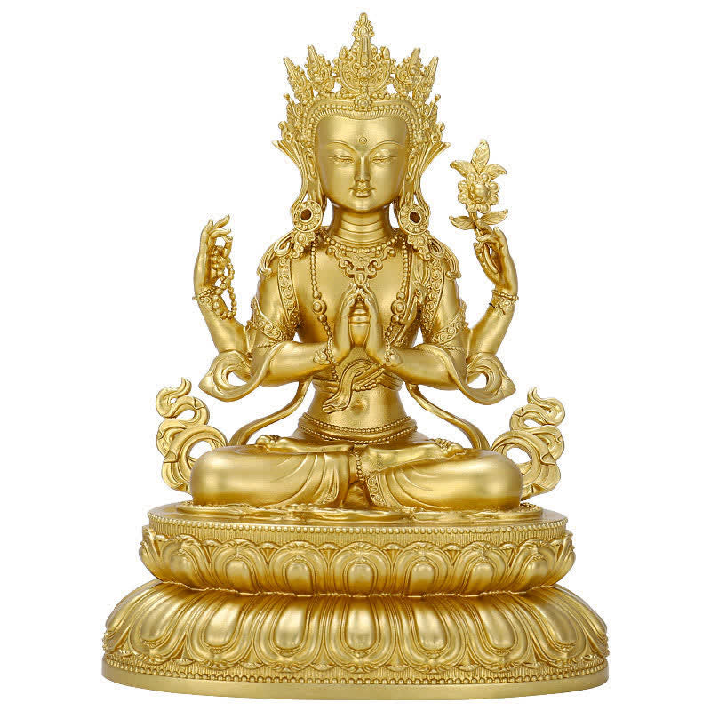 Statue de Bouddha en cuivre | Figurine de Bouddha de médecine Shakyamuni Amitabha
