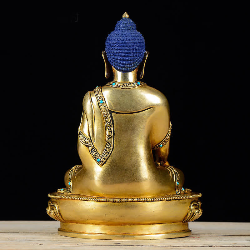Statue de Bouddha en cuivre Shakyamuni Compassion 21 cm Décor