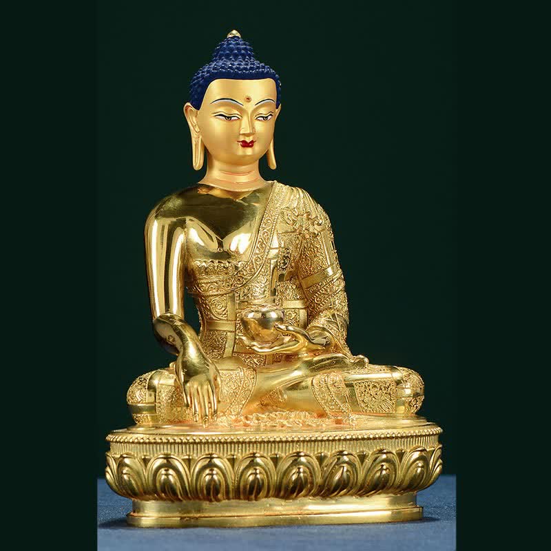 Statue de Bouddha en cuivre Figurine Shakyamuni 16,5 cm Illumination