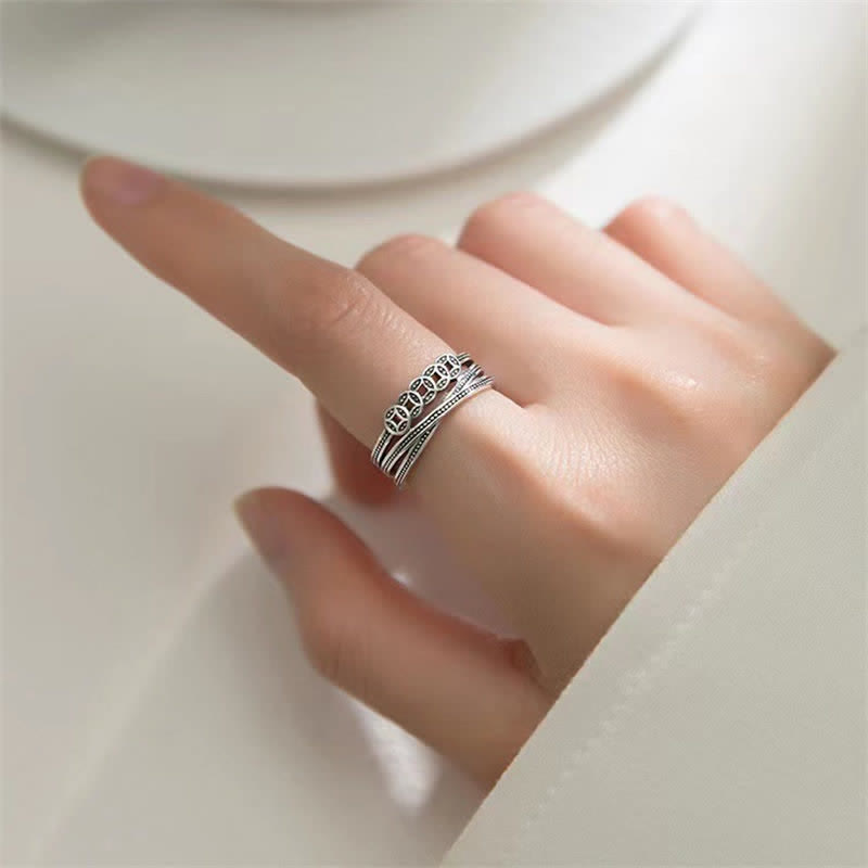 Bague spirituelle en cuivre pour l'équilibre de la richesse et de la chance