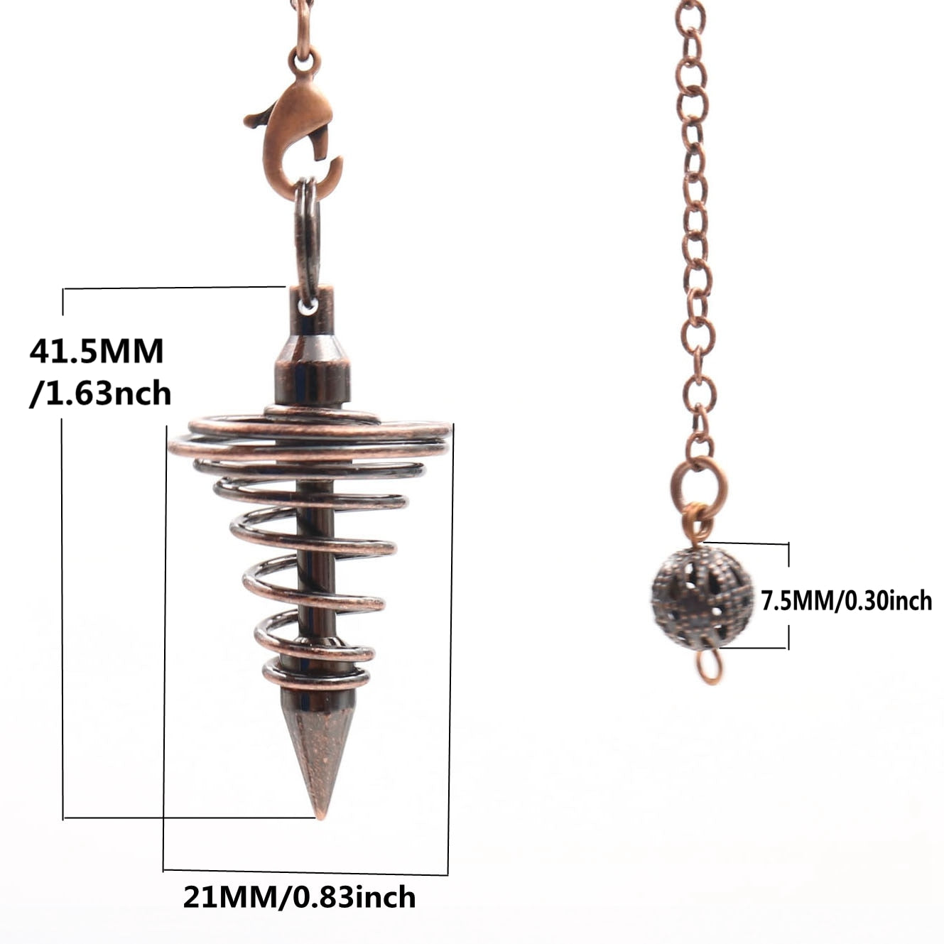 Pendule en cristal de cuivre pour la guérison spirituelle