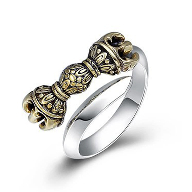 Bague de protection spirituelle réglable en cuivre Dorje Vajra