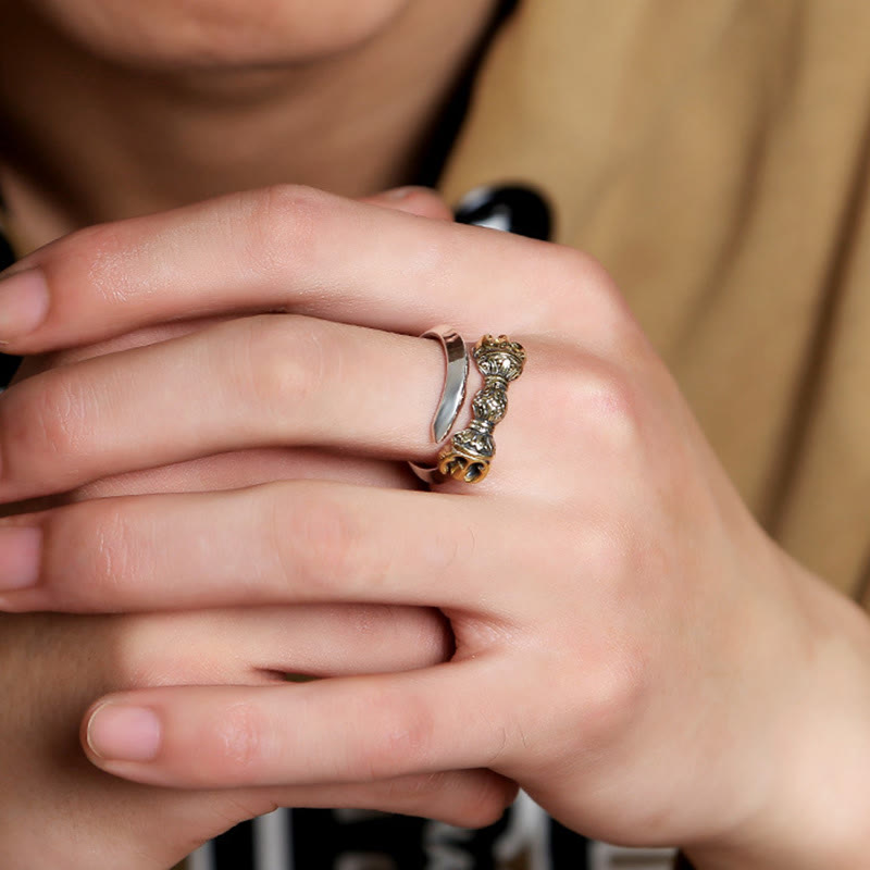 Bague de protection spirituelle réglable en cuivre Dorje Vajra