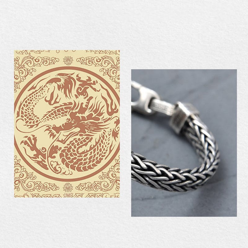 Bracelet dragon en cuivre avec boucle en acrylique bleu pour la richesse