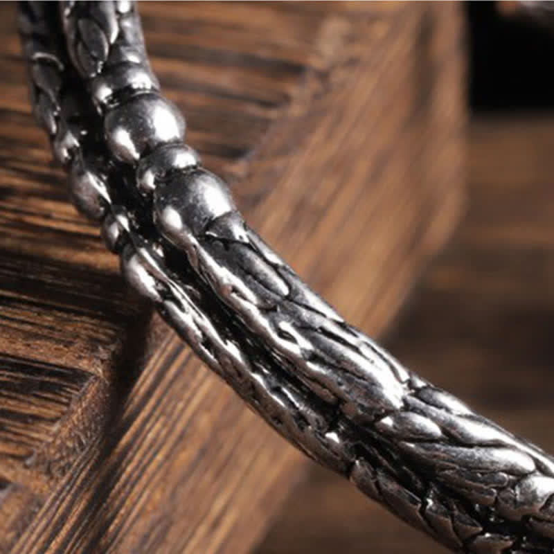 Bracelet manchette dragon en cuivre avec motif floral pour l'équilibre
