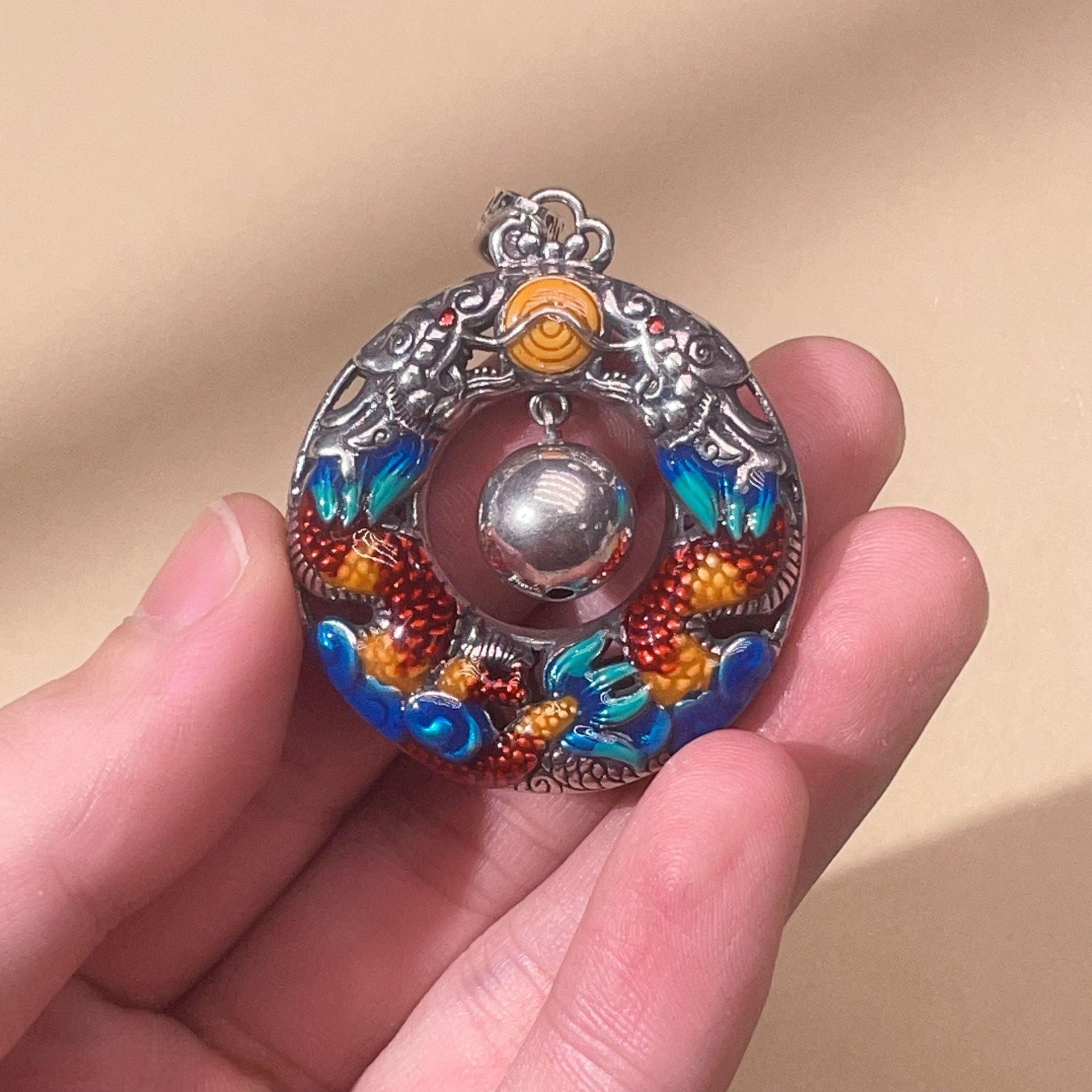 Collier Dragon en Cuivre | Pendentif Protection Double Dragon