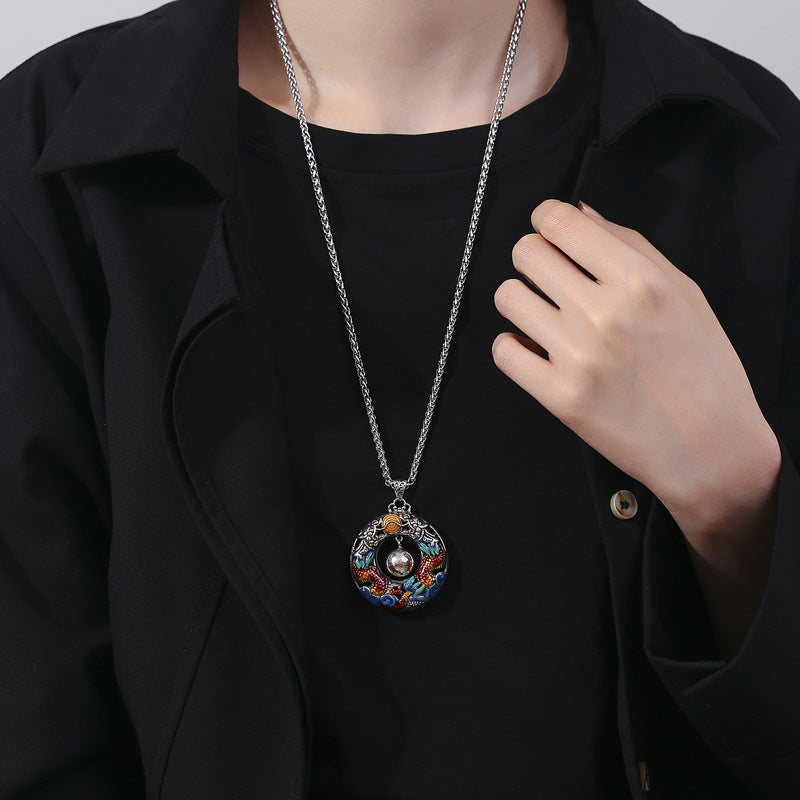 Collier Dragon en Cuivre | Pendentif Protection Double Dragon