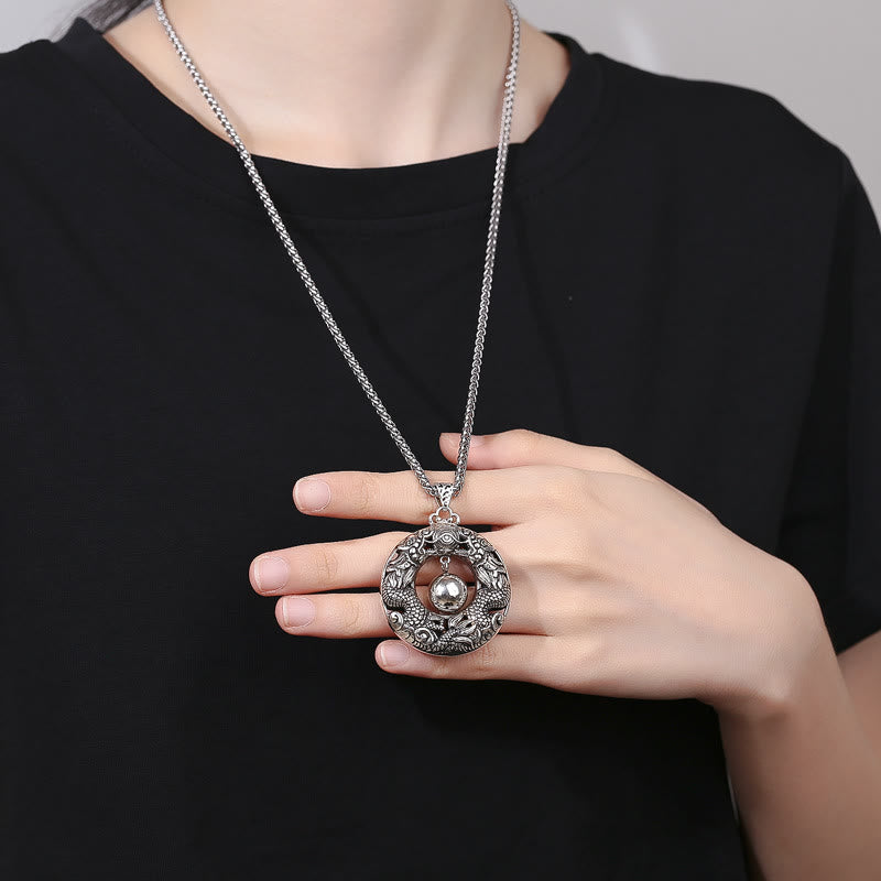 Collier Dragon en Cuivre Pendentif Protection et Succès