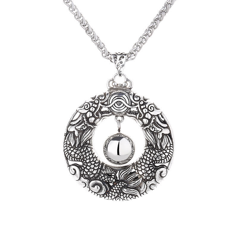 Collier Dragon en Cuivre Pendentif Protection et Succès