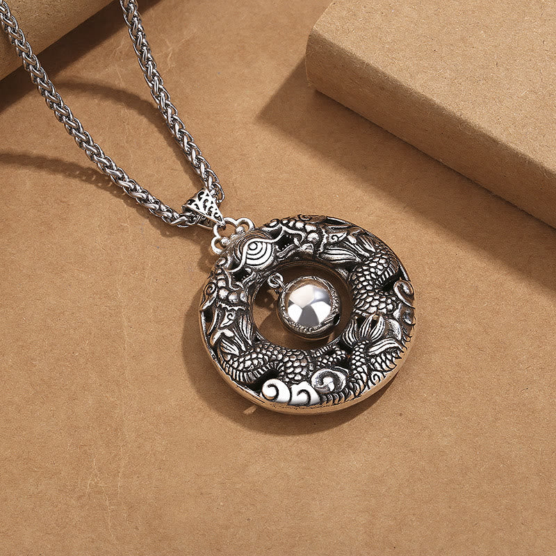 Collier Dragon en Cuivre Pendentif Protection et Succès