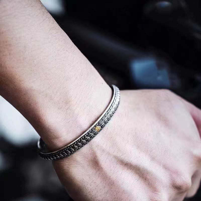 Bracelet porte-bonheur en écailles de dragon en cuivre réglable 55-60 mm