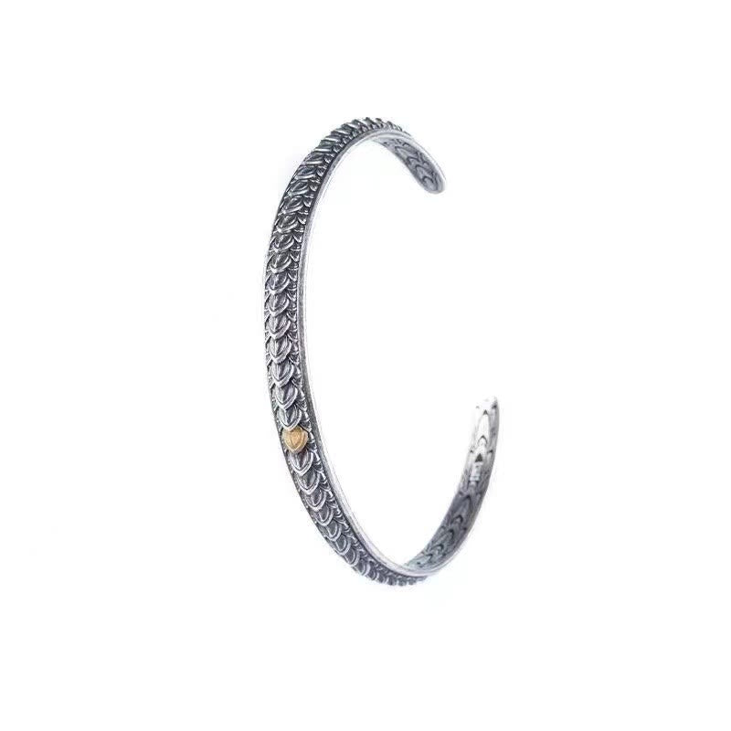 Bracelet porte-bonheur en écailles de dragon en cuivre réglable 55-60 mm