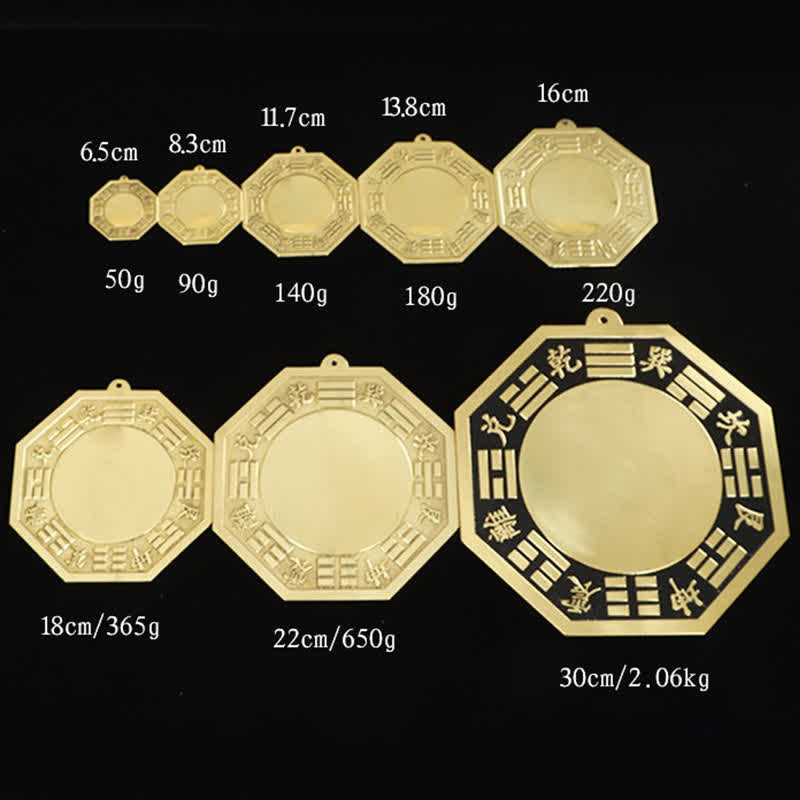 Carte Feng Shui Bagua en cuivre 16 cm | Décoration murale Équilibre Énergie