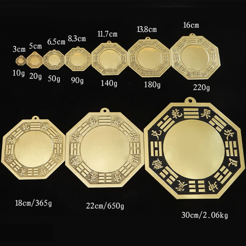 Carte Feng Shui Bagua en cuivre 16 cm | Décoration murale Équilibre Énergie